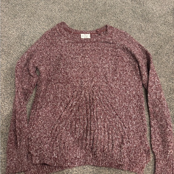 Hippie Rose Sweaters - Hippie Rose Maroon Crew Neck Sweater